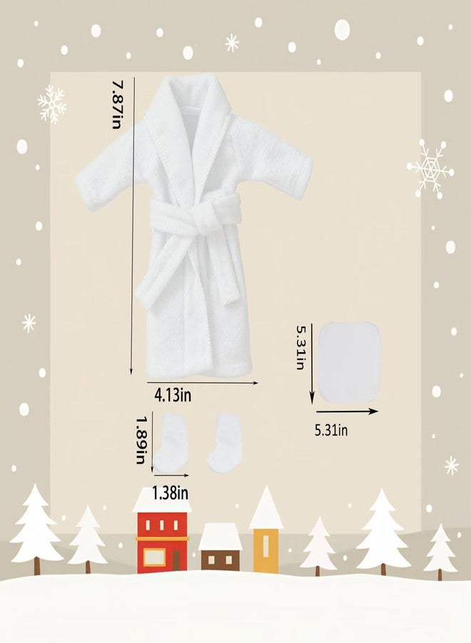 i-Beeboo Christmas Elf Doll Accessories Kit, Over 10Pcs Holiday Elf Doll Bath Clothes Sets Include Bathrobe Socks Bathtub Towel for Christmas Decoration - Image 2